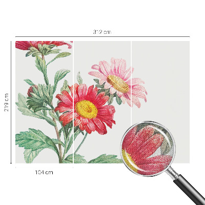 3D wall mural with a delicate floral motif