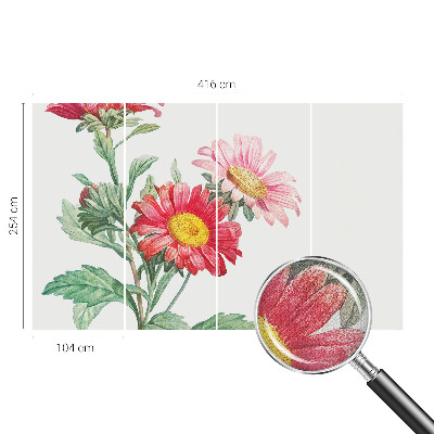 3D wall mural with a delicate floral motif