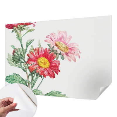 3D wall mural with a delicate floral motif