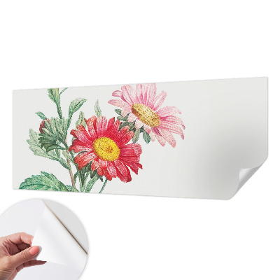 3D wall mural with a delicate floral motif