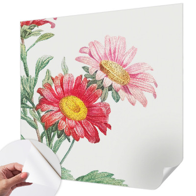 3D wall mural with a delicate floral motif