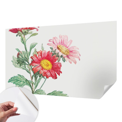 3D wall mural with a delicate floral motif