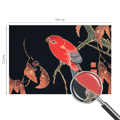Nursery wall mural with an exotic bird design
