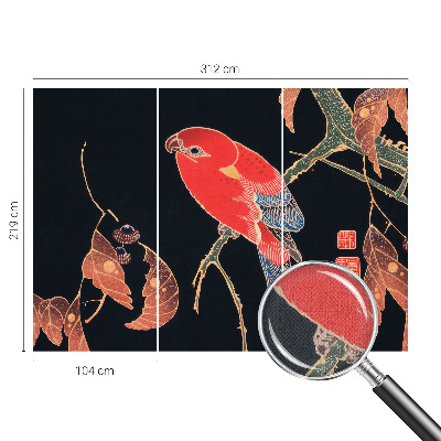 Nursery wall mural with an exotic bird design