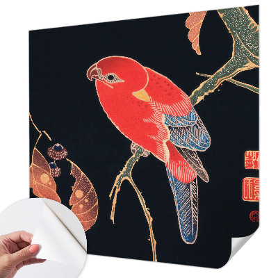 Nursery wall mural with an exotic bird design
