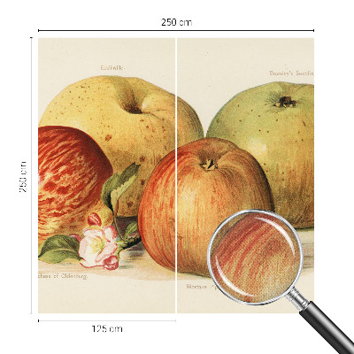 Baby room wall mural with apple blossom design