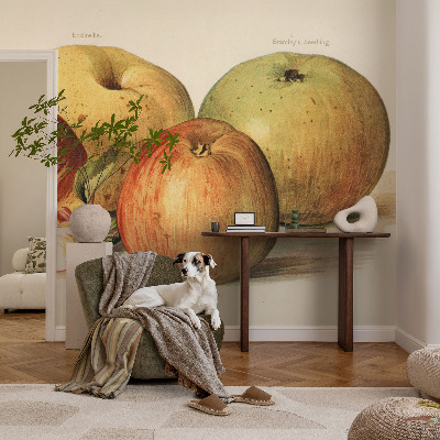 Baby room wall mural with apple blossom design