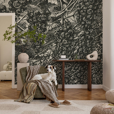 Children's wall mural with a grape print