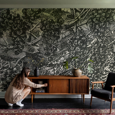 Children's wall mural with a grape print