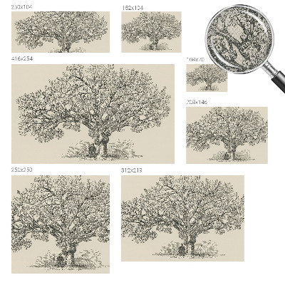 Peel and stick wallpaper mural with a tree illustration