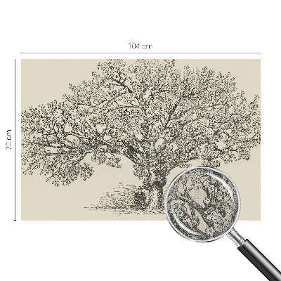 Peel and stick wallpaper mural with a tree illustration