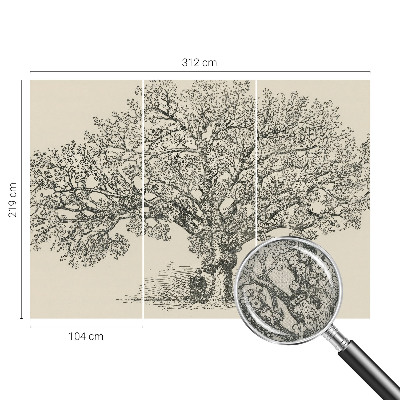 Peel and stick wallpaper mural with a tree illustration