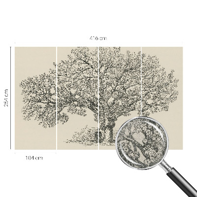 Peel and stick wallpaper mural Tree illustration