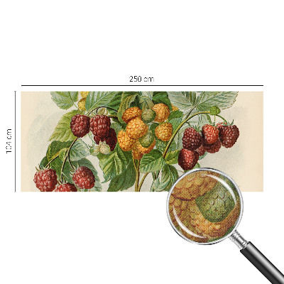 Peel and stick wall mural with a classic raspberry pattern