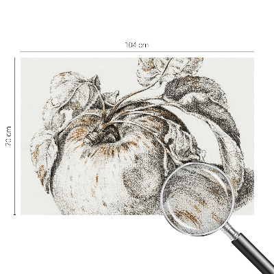 Self-adhesive photo wallpaper with a pattern of apple leaves