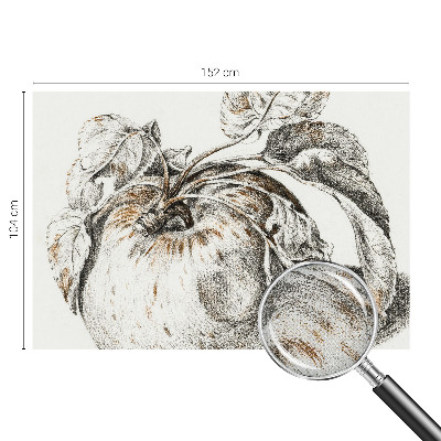 Self-adhesive photo wallpaper with a pattern of apple leaves