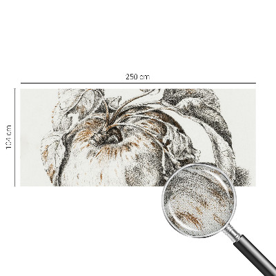 Self-adhesive photo wallpaper with a pattern of apple leaves