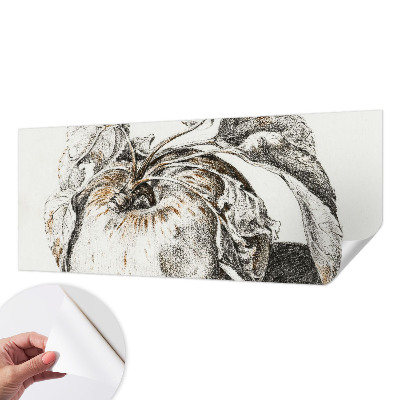 Self-adhesive photo wallpaper with a pattern of apple leaves