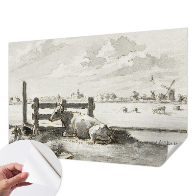 Self-adhesive photo wallpaper with a rural idyll motif