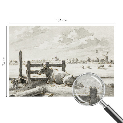 Self-adhesive photo wallpaper with a rural idyll motif