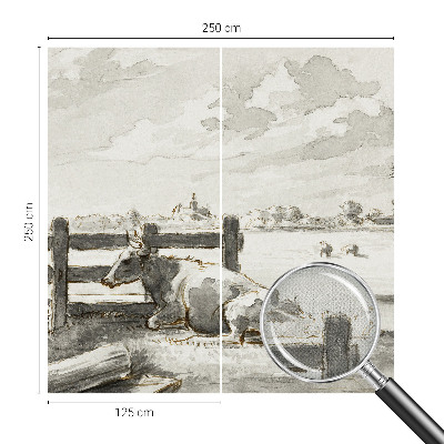 Self-adhesive photo wallpaper with a rural idyll motif