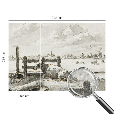 Self-adhesive photo wallpaper with a rural idyll motif