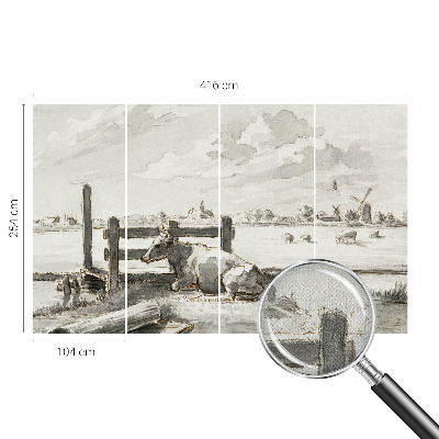Self-adhesive photo wallpaper with a rural idyll motif
