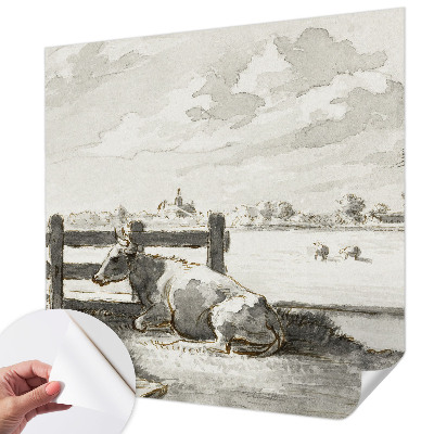 Self-adhesive photo wallpaper with a rural idyll motif