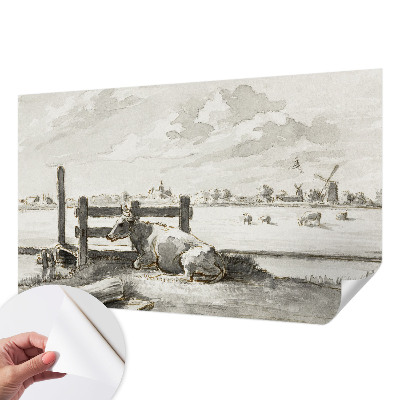 Self-adhesive photo wallpaper with a rural idyll motif