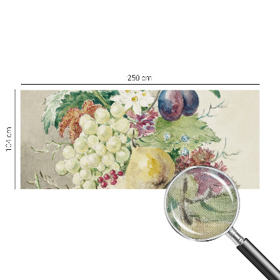 Stick-on wall mural with a design of flowers and fruits
