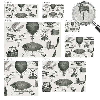 Peel and stick wall mural for living room featuring a history of aviation design