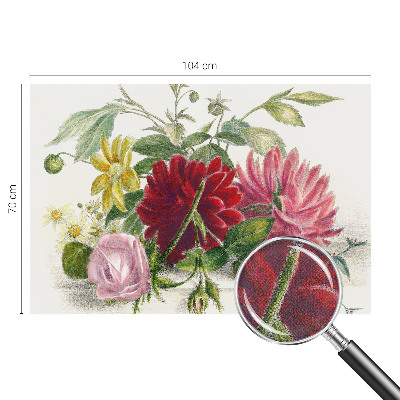 Peel and stick wall mural for bedroom with a flower bouquet design