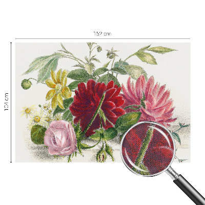 Peel and stick wall mural for bedroom with a flower bouquet design