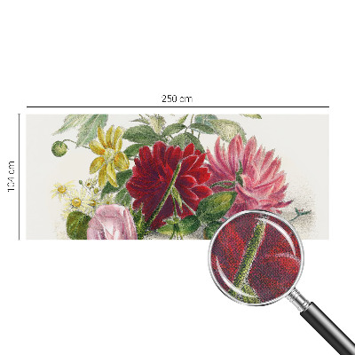 Peel and stick wall mural for bedroom with a flower bouquet design