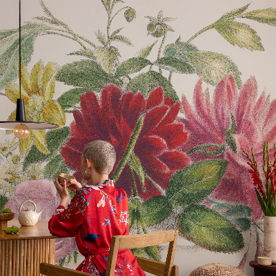 Peel and stick wall mural for bedroom Flower bouquet