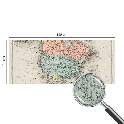 Peel and stick wall mural for kids' room with a historical map design