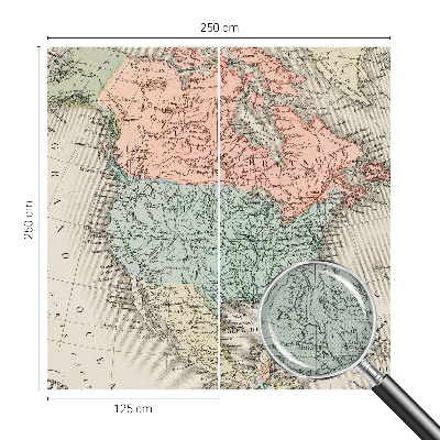Peel and stick wall mural for kids' room with a historical map design