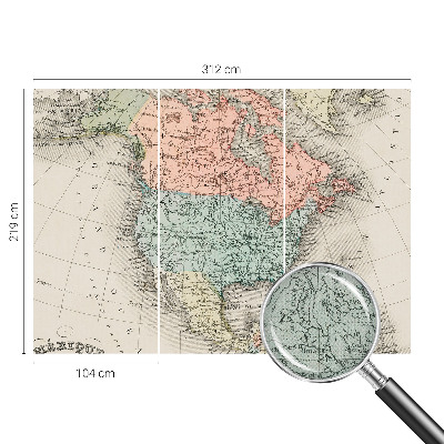 Peel and stick wall mural for kids' room with a historical map design
