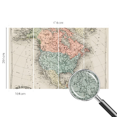 Peel and stick wall mural for kids' room with a historical map design