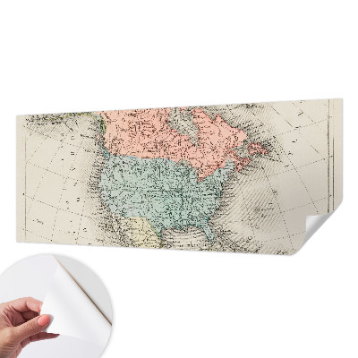 Peel and stick wall mural for kids' room with a historical map design