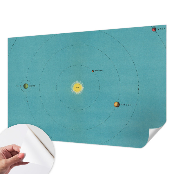 3D wall mural with a cosmic system motif