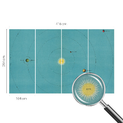3D wall mural with a cosmic system motif