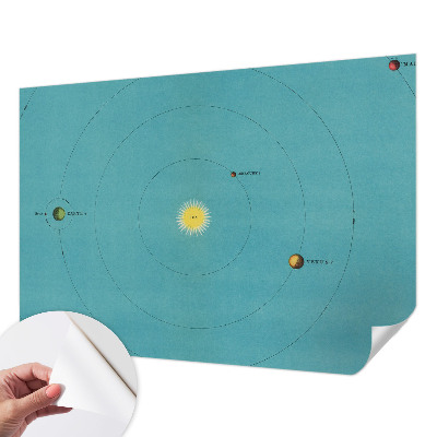 3D wall mural with a cosmic system motif