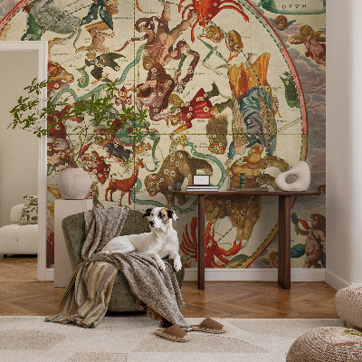 3D photo wallpaper mural featuring star compositions