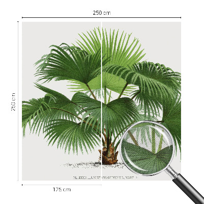 Nursery wall mural with an exotic palm tree motif