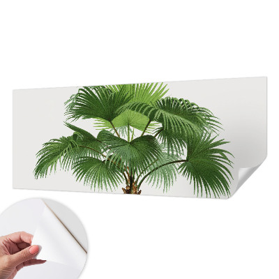 Nursery wall mural with an exotic palm tree motif