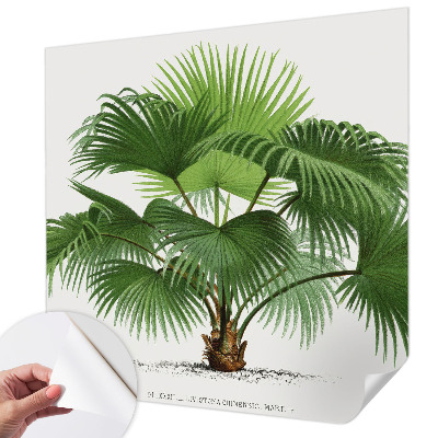 Nursery wall mural with an exotic palm tree motif