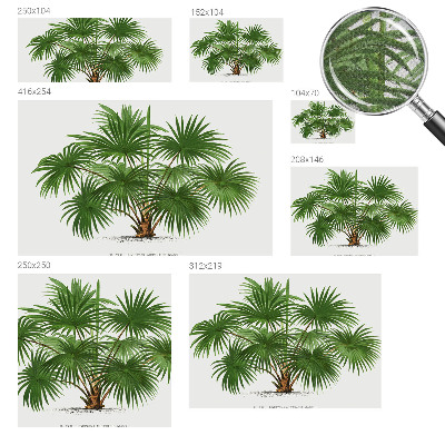 Children's wall mural with an exotic pattern