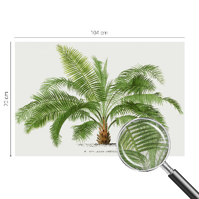 Baby room wall mural with a shiny palm tree design