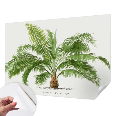 Baby room wall mural with a shiny palm tree design